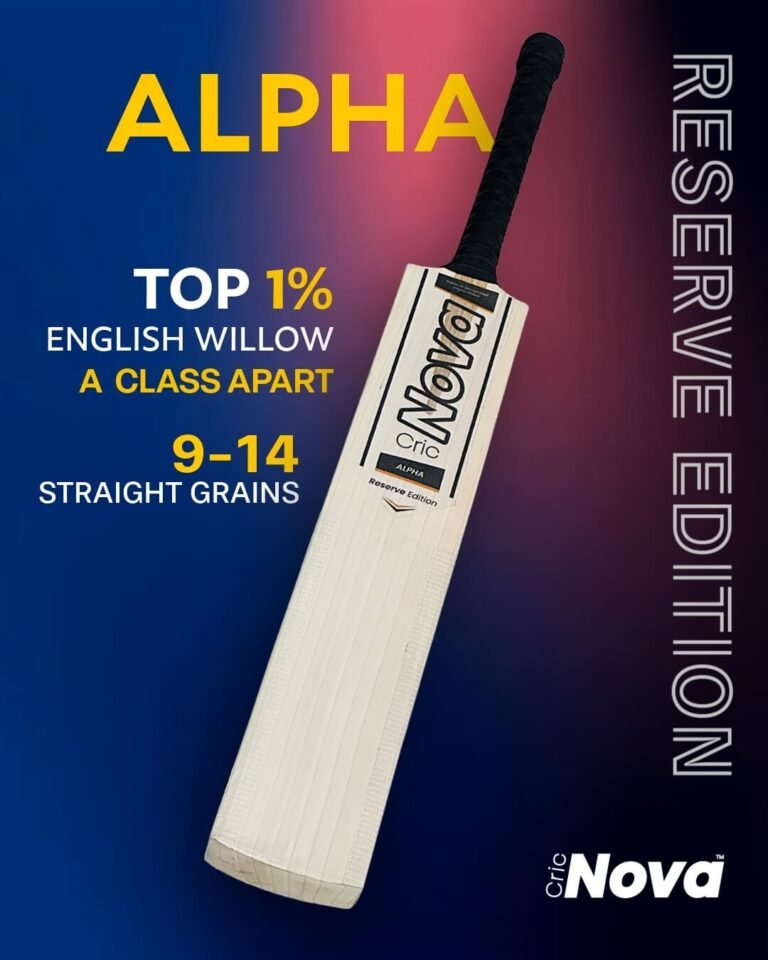 CricNova ALPHA Reserve Edition English Willow Cricket Bat Featured